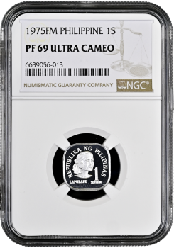 Филиппины 1 сентимо 1975 г. FM, NGC PF69 UC, "Лапулапу"