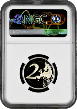 Ватикан 2 евро 2016 г., NGC PF69 UC, "Год милосердия" Top Pop
